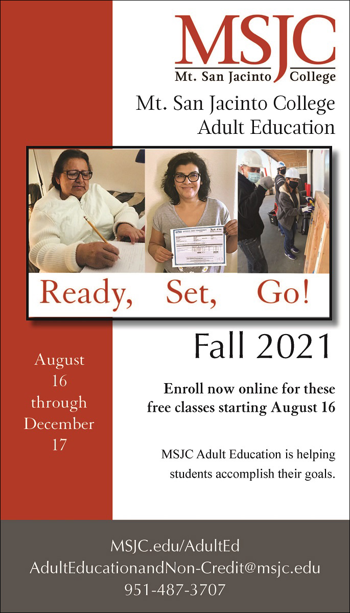 Adult Education at MSJC Mt. San Jacinto College