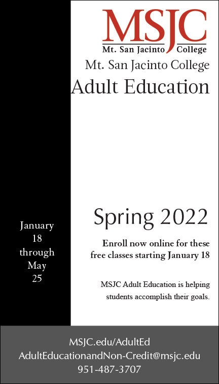 Adult Education At Msjc | Mt. San Jacinto College