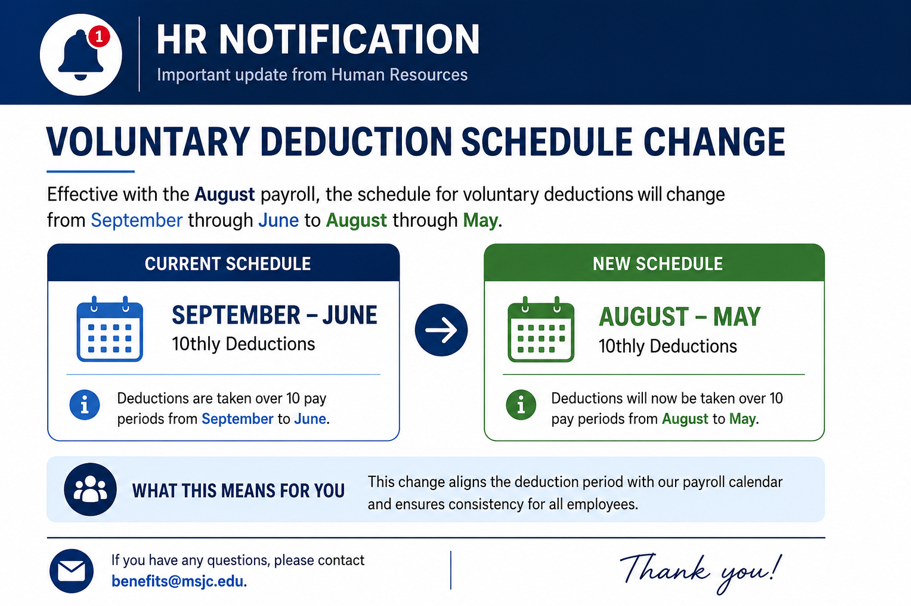 voluntary deduction schedule change