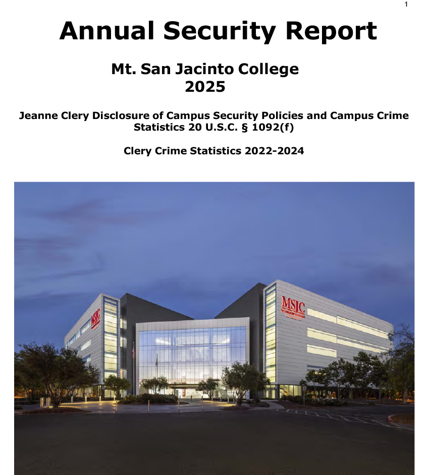 MSJC Annual Security Report