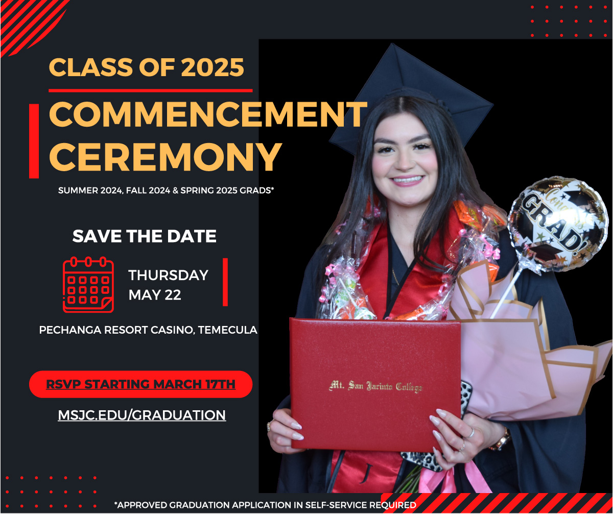 MSJC graduation 2025 will be held May 22