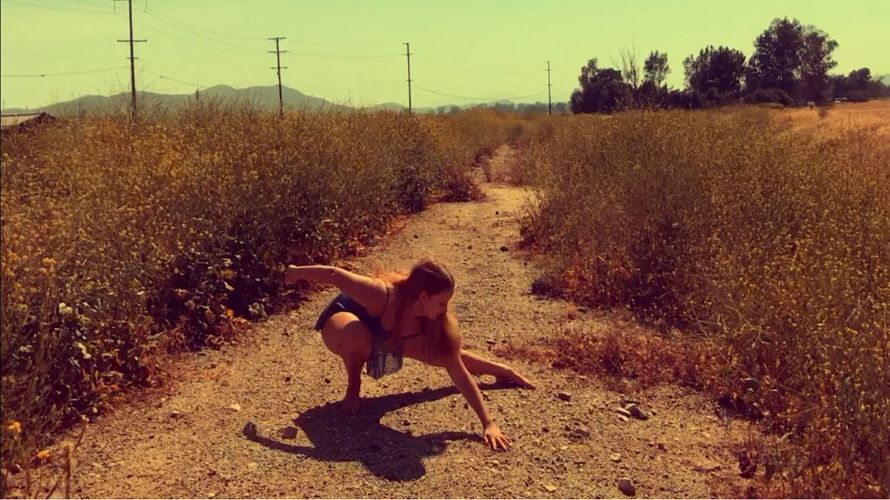 dancer Michaela on a dirt path