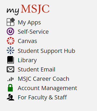 my MSJC on homepage