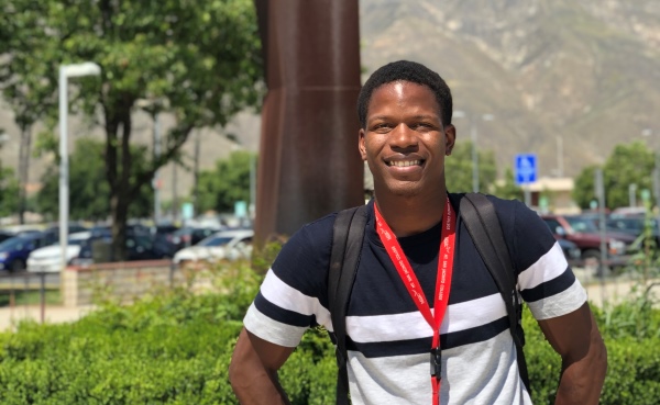 MSJC student James Parker standing proudly on campus