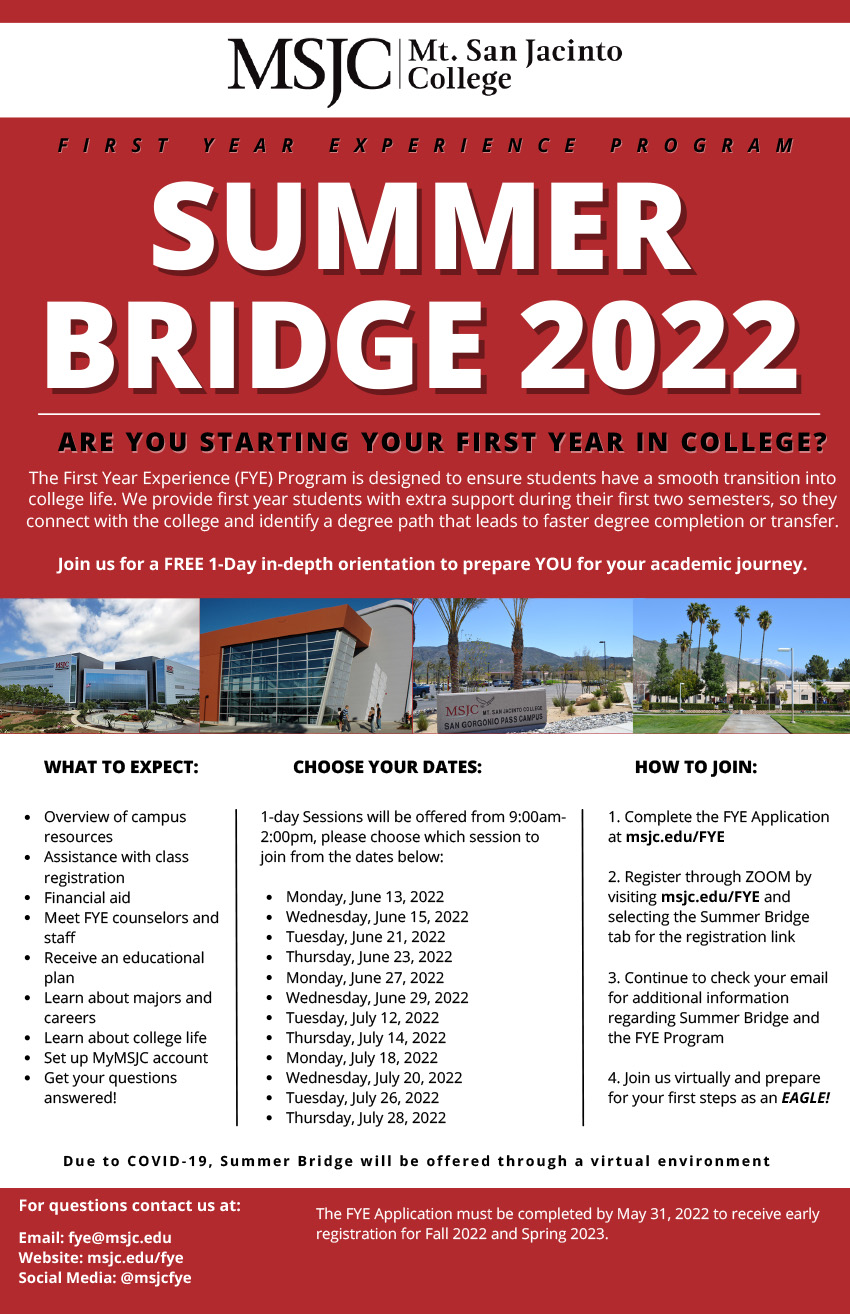 FYE Summer Bridge Flyer