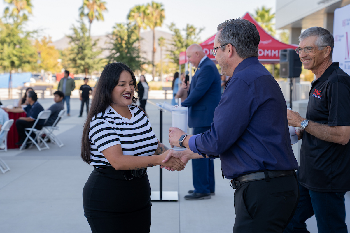 MSJC VP and Board member congratulate honor roll student