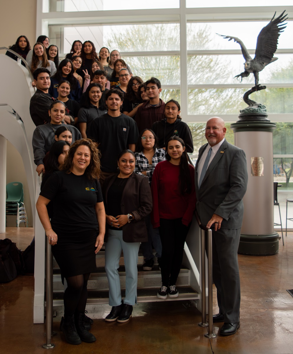 Dr. Schultz with Puente students at MSJC