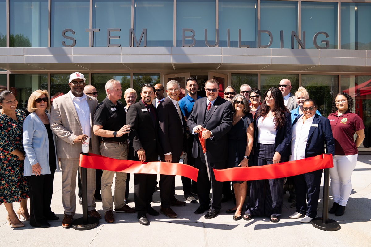 STEM building ribbon cutting