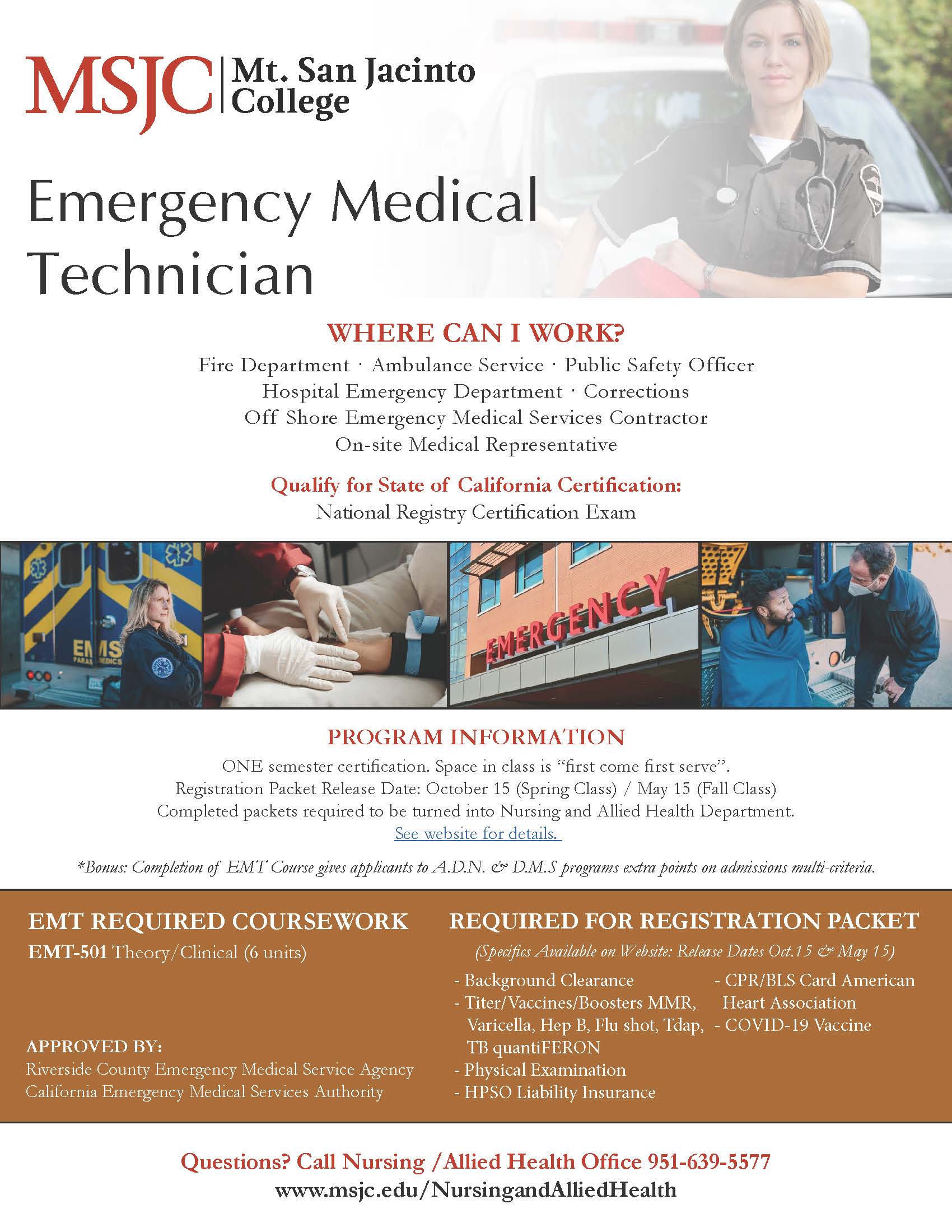EMT program flyer