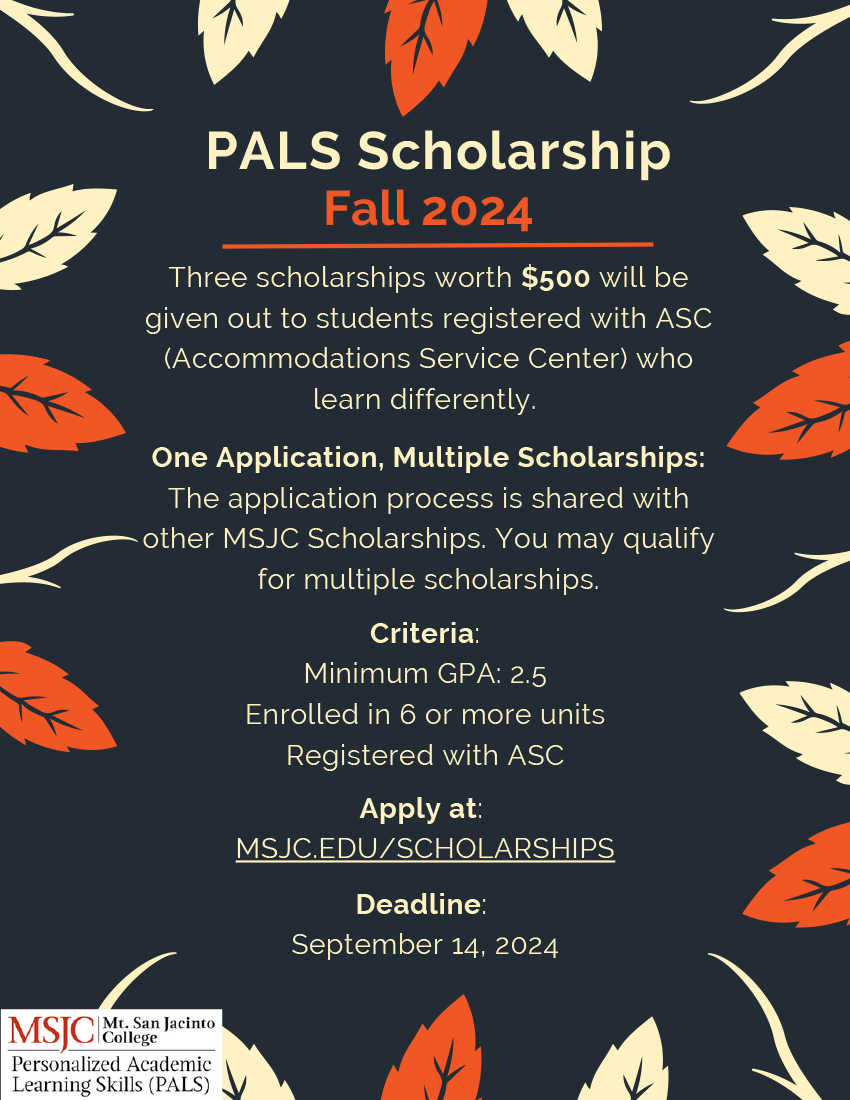 PALS Scholarship Fall 2024