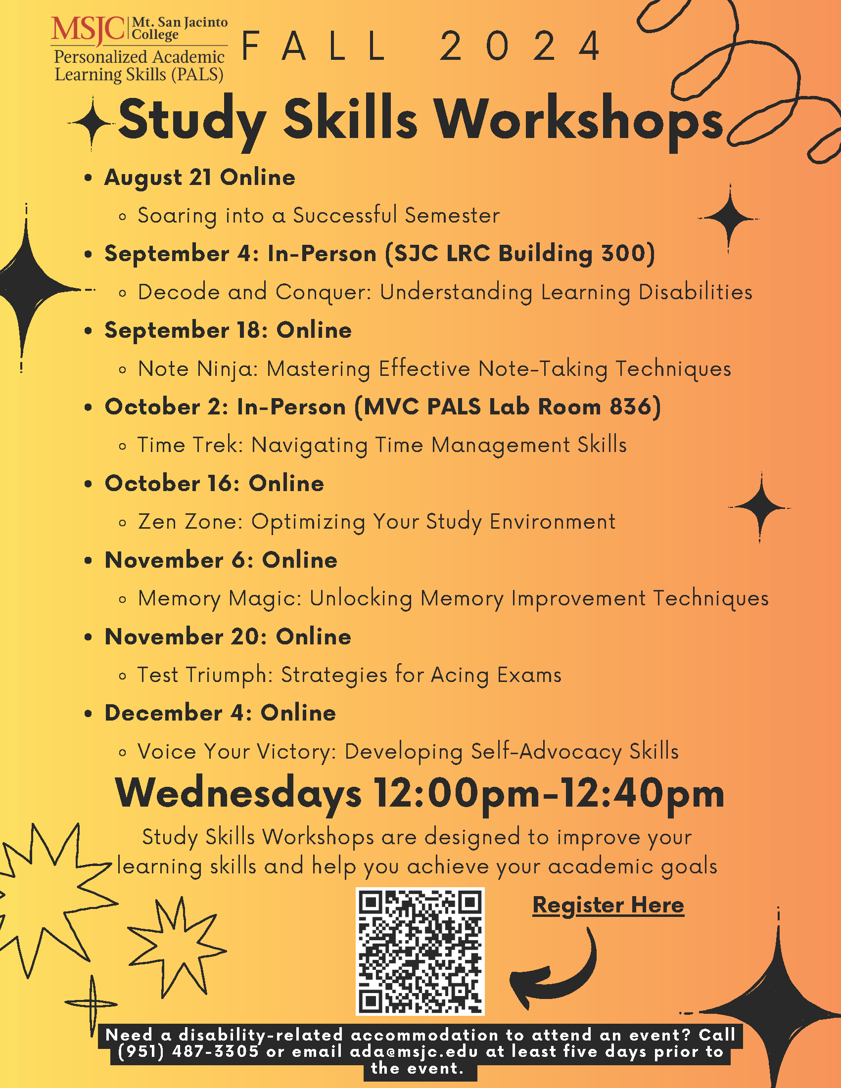 Fall 2024 Workshops