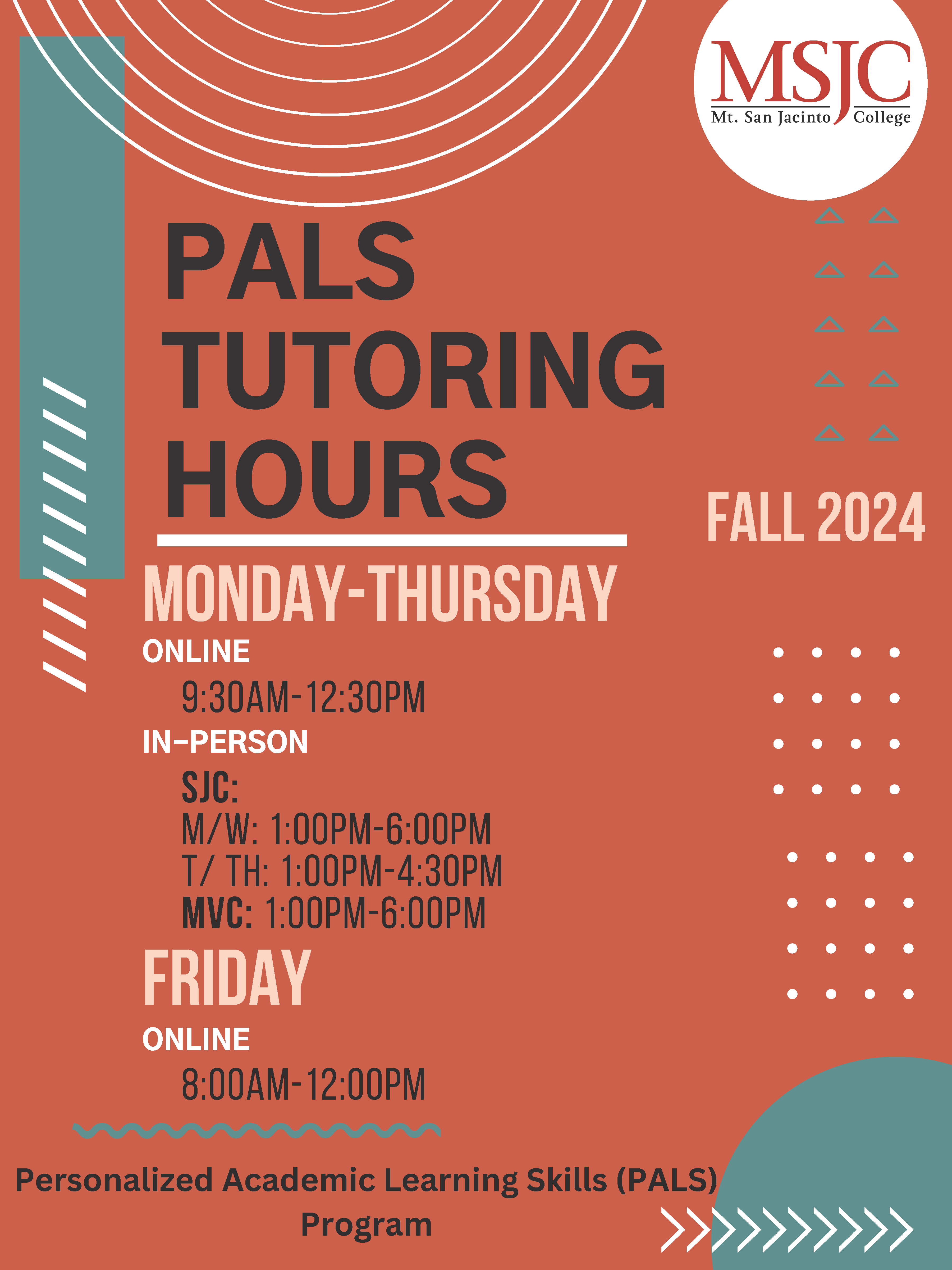 PALS tutoring hours