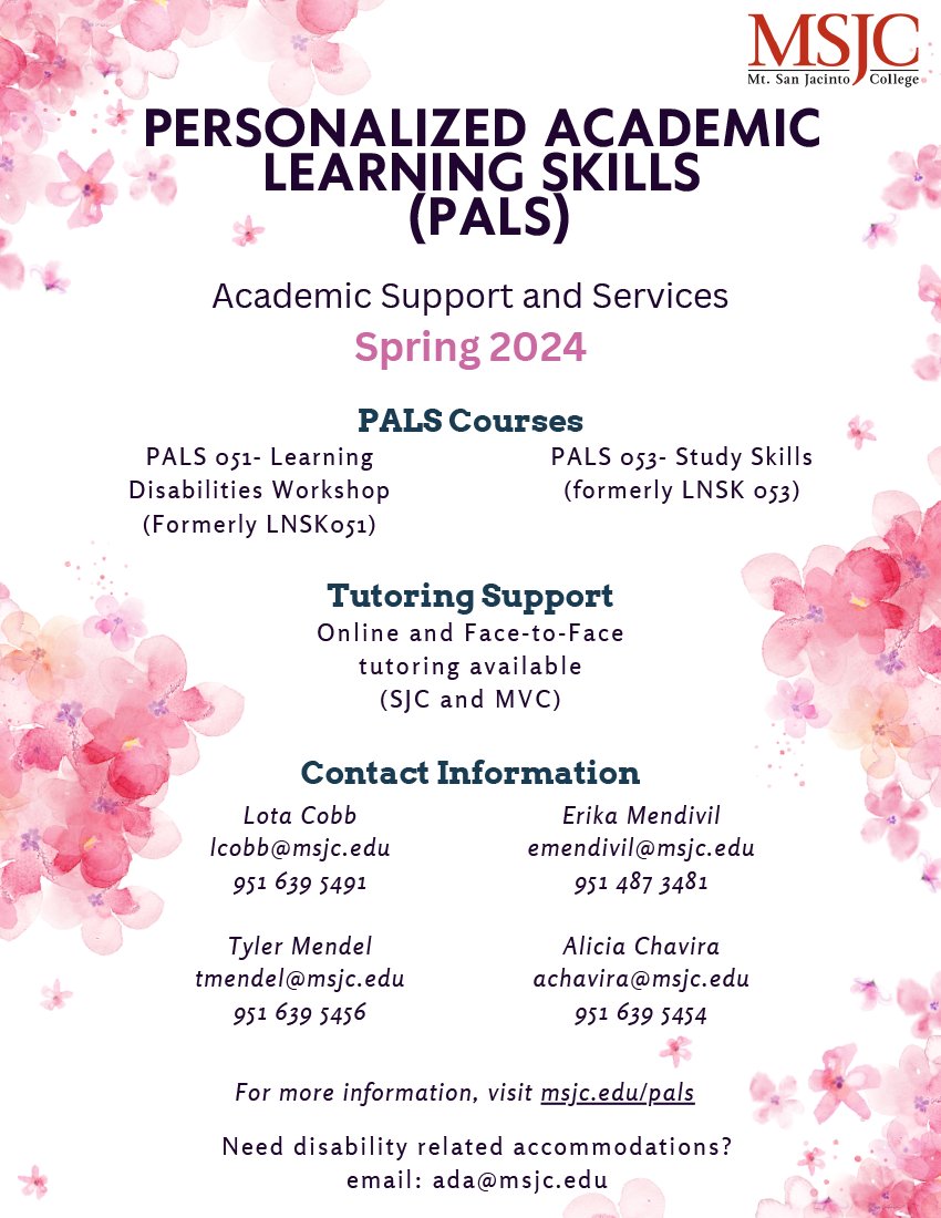 PALS Academic Support and Services